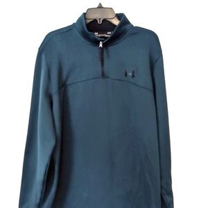 Under Armour Coldgear Teal Quarter Zip Pullover. Size Large